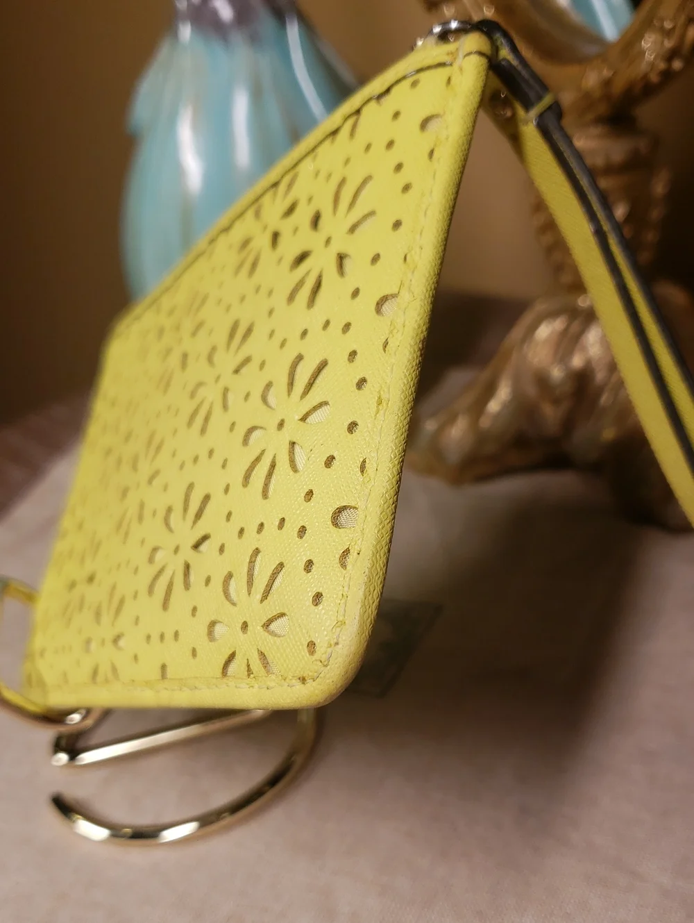 kate spade Chartreuse Shoulder Bag w/ Laser-Cut Wristlet SET!